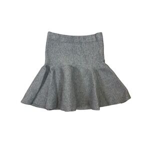 Shaci Blue Gray Knit Flounce Hem Mini Skirt Soft Stretch‎ Small